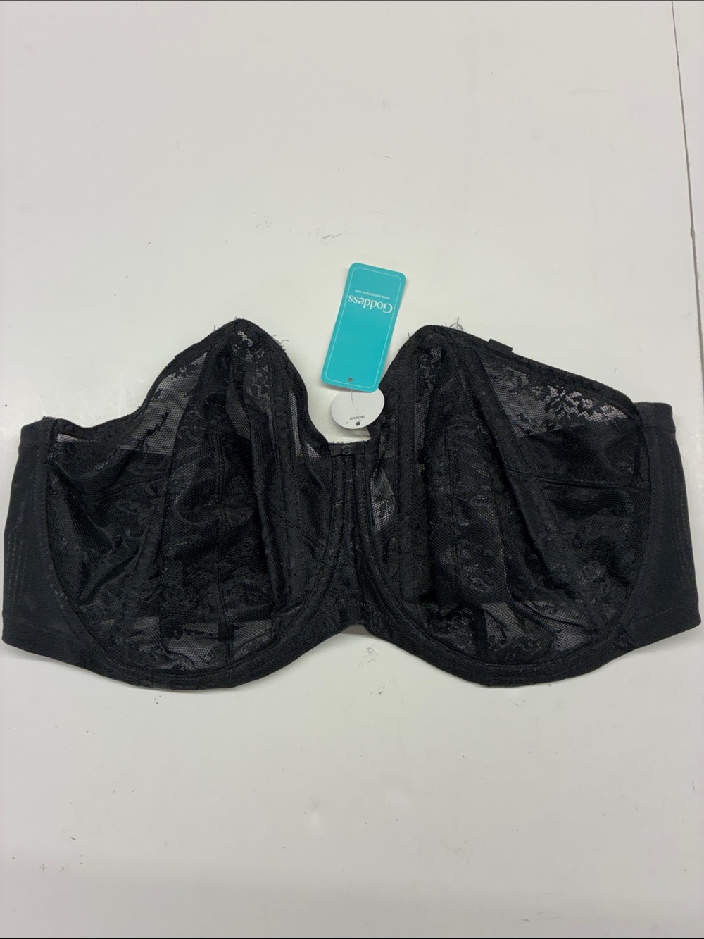 NEW Goddess Women’s Black Lace Underwire Strapless Support Bra Size 42G